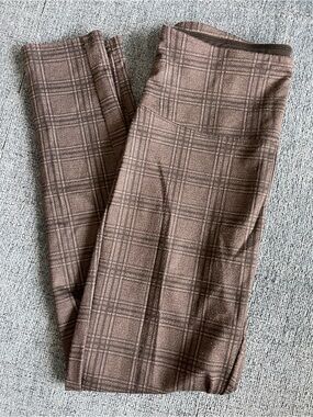 Brown Pinstripe Leggings